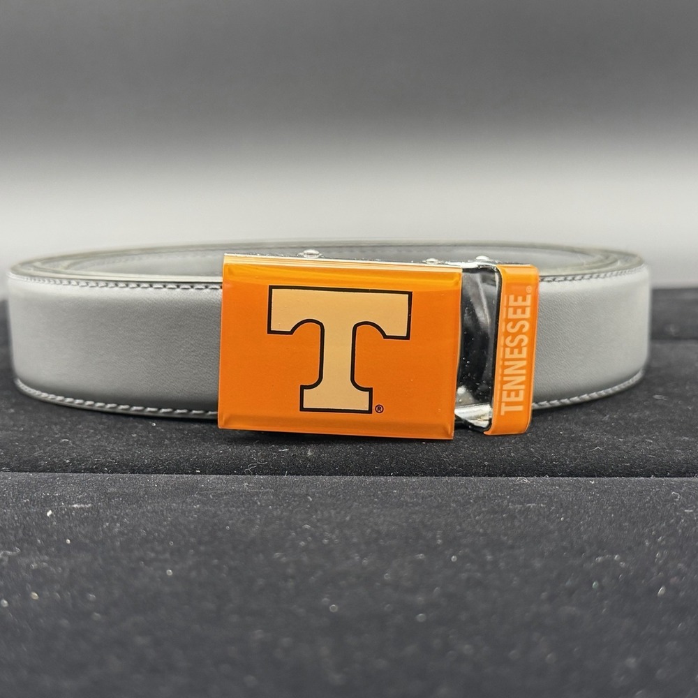 Mission Belt Men Tennessee Volunteers Ratchet Belt 40mm Gray Leather No Holes